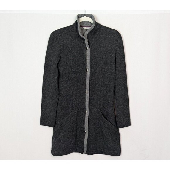 Horny Toad & Co Monterosa Car Coat Long Line Wool Blend Knit Jacket Sweater Coat - Picture 1 of 12